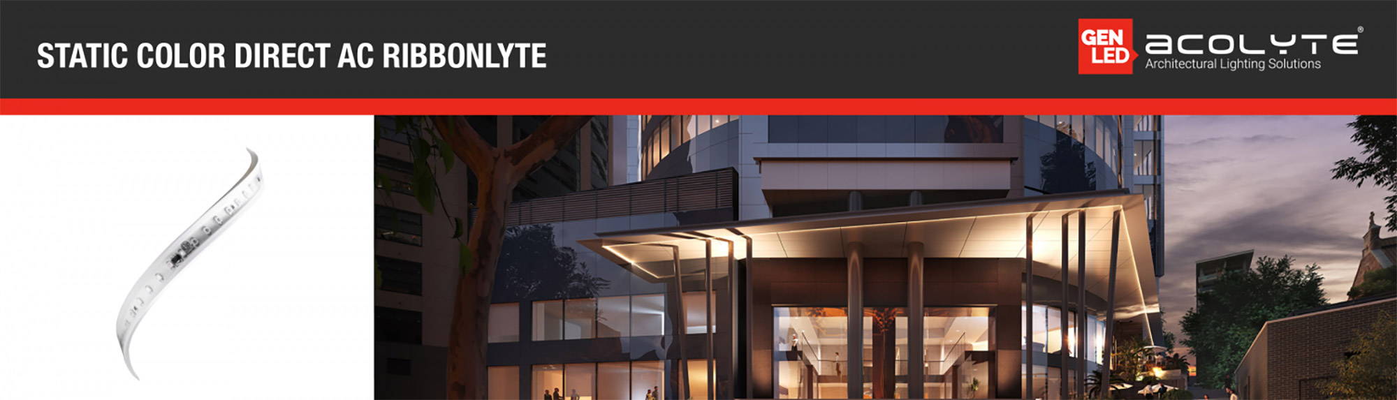 STATIC COLOR DIRECT AC RIBBONLYTE -GEN LED - acolyte Architectural Lighting Solutions