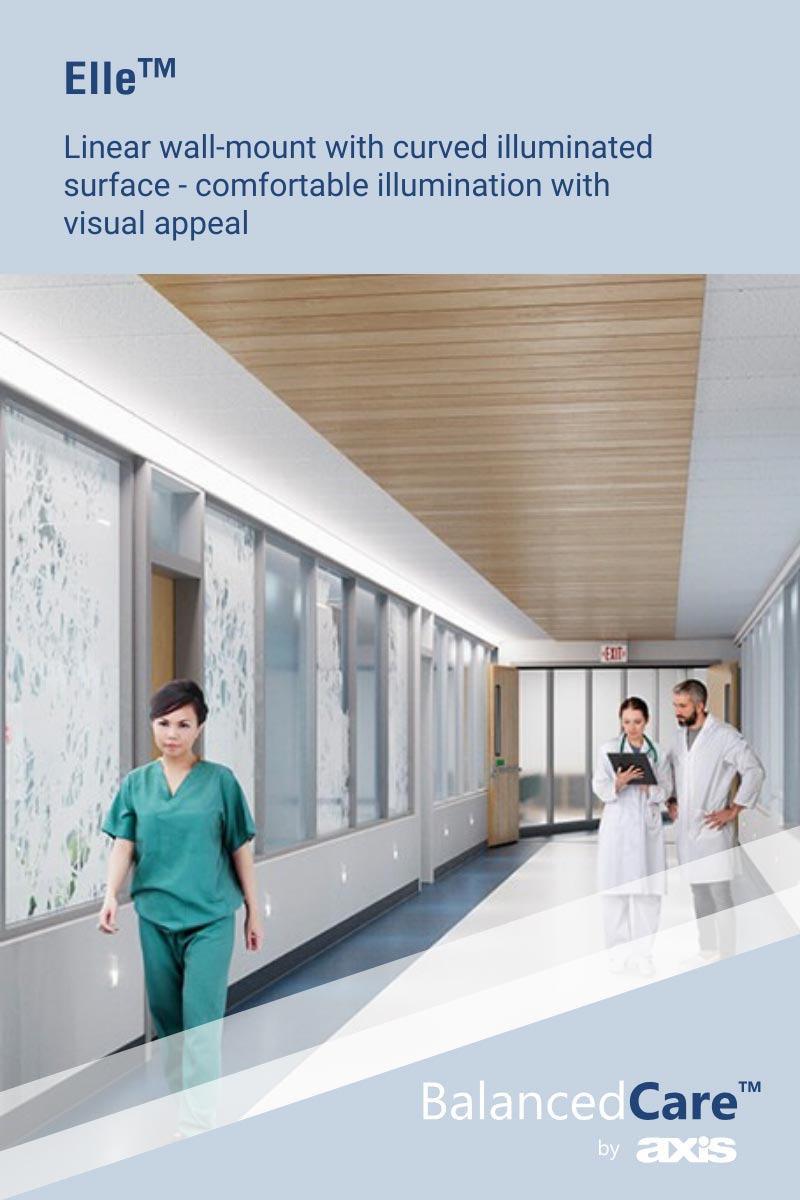 Elle - Linear wall-mount with curved illuminated surface - comfortable illumination with visual appeal.